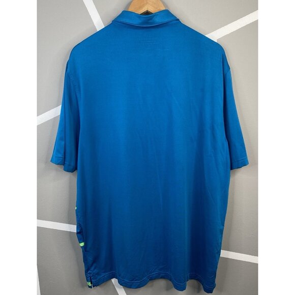 Vineyard Vines Golf Polo Blue Green Stripes Men’s XL Performance Stretch Whale - Picture 2 of 15